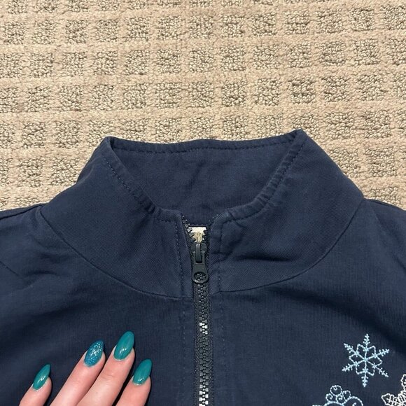 Vintage Collections ETC Womens Snowflake Vest Navy Blue Size Large L Holiday - Picture 4 of 8